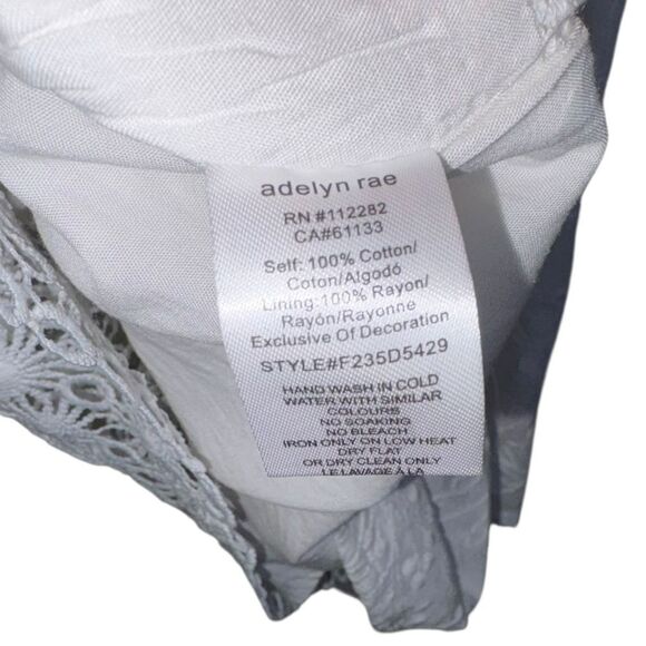 Adelyn Rae White Embroidered Lace Dress M Asymmetrical Hem Bridal Shower - Picture 5 of 7